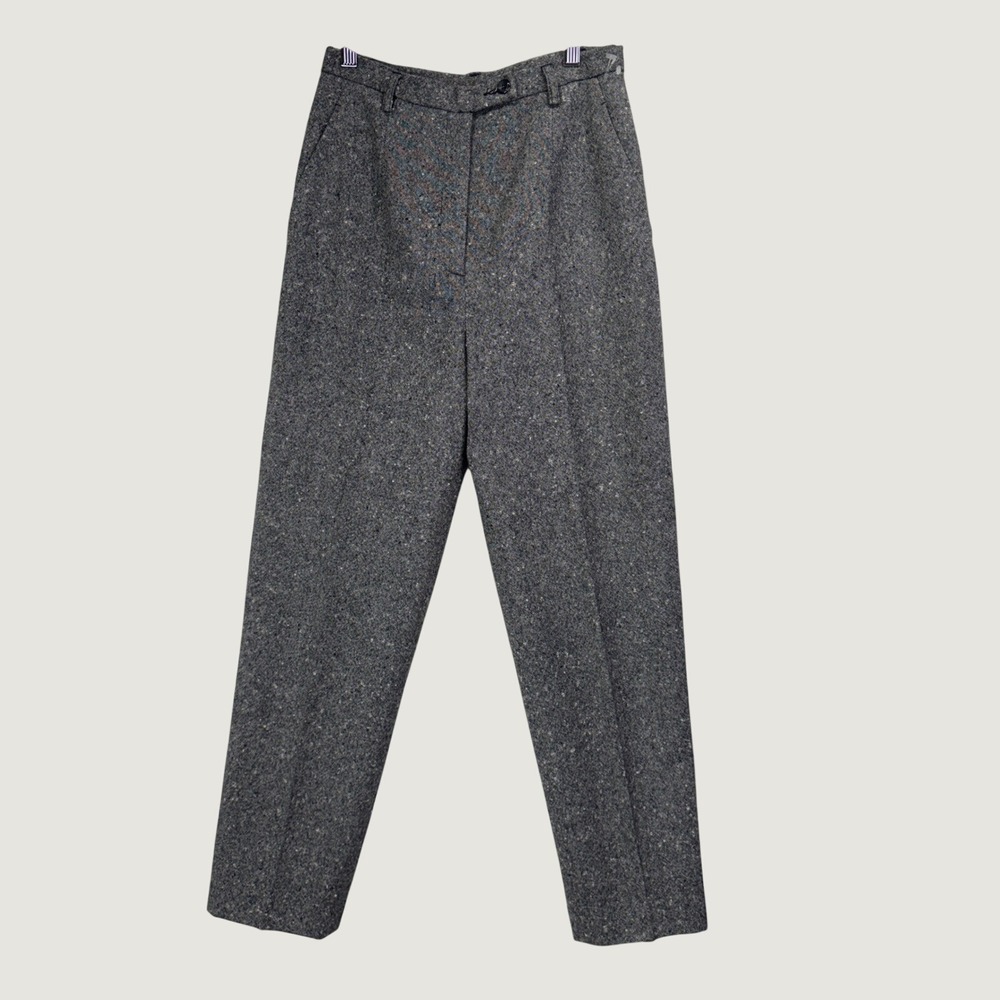 Pendleton Wool Trousers 4 Grey Vintage High Waist Tweed‎ Dark Academia USA Made